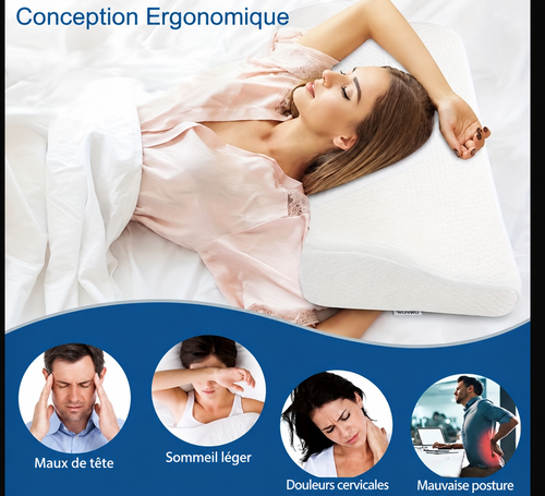 Oreiller cervical compact voyage vue d'ensemble