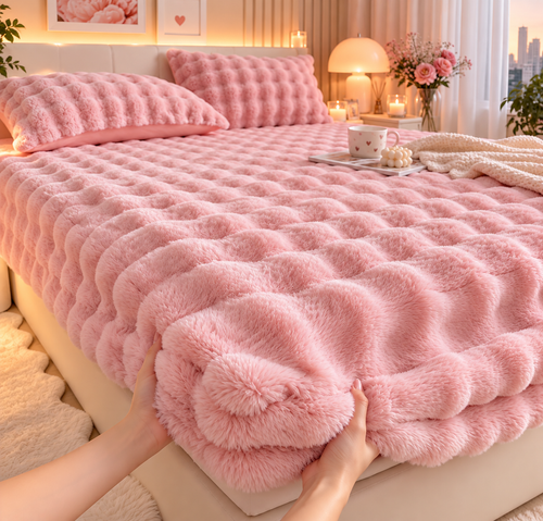 Drap-Housse Peluche Épaissi à Bulles – Enveloppant 360°