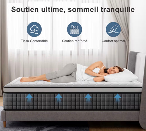 Gros plan sur le tissu respirant du matelas