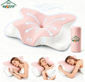 Oreiller cervical rose forme papillon mémoire de forme