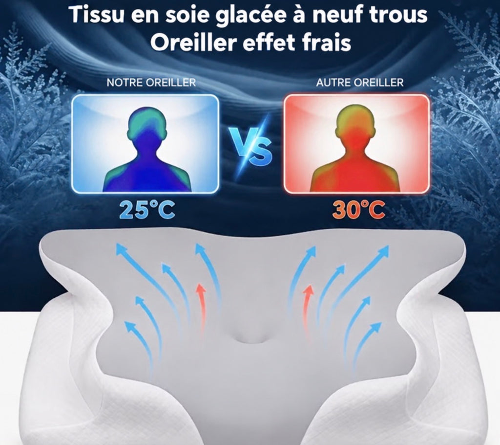 Oreiller cervical détail mousse à mémoire de forme