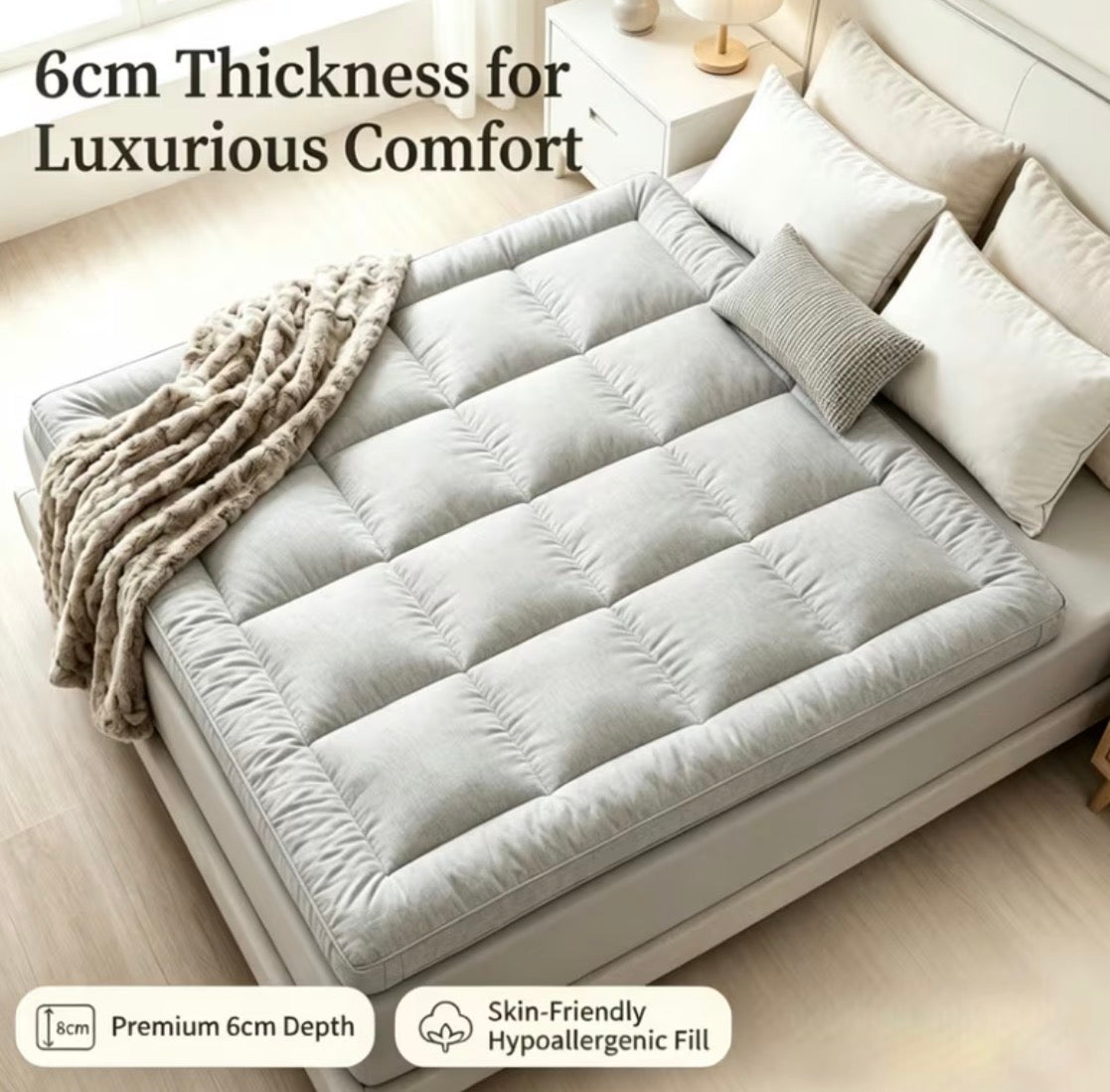 Surmatelas matelassé – détail du matelassage