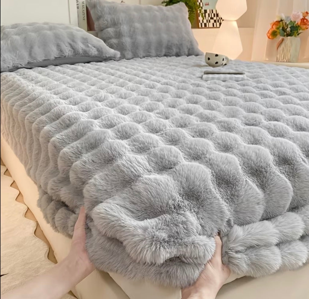 Drap-Housse Peluche Épaissi à Bulles – Enveloppant 360°